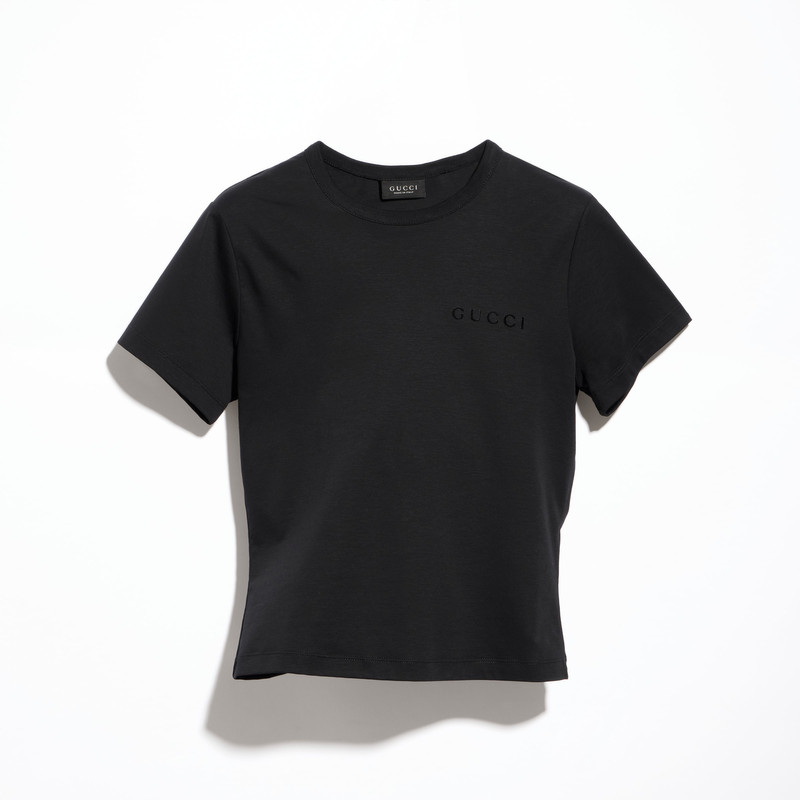 Cotton jersey T-shirt with embroidery - 1