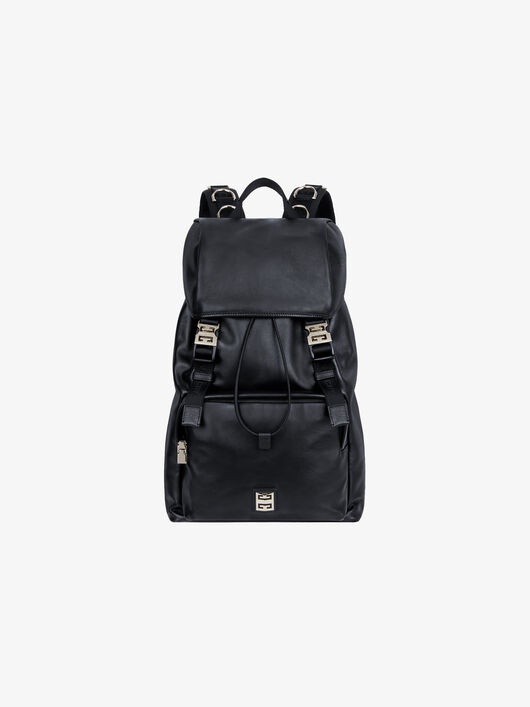 4G LIGHT BACKPACK IN LEATHER WITH METALLIC DETAILS - 1