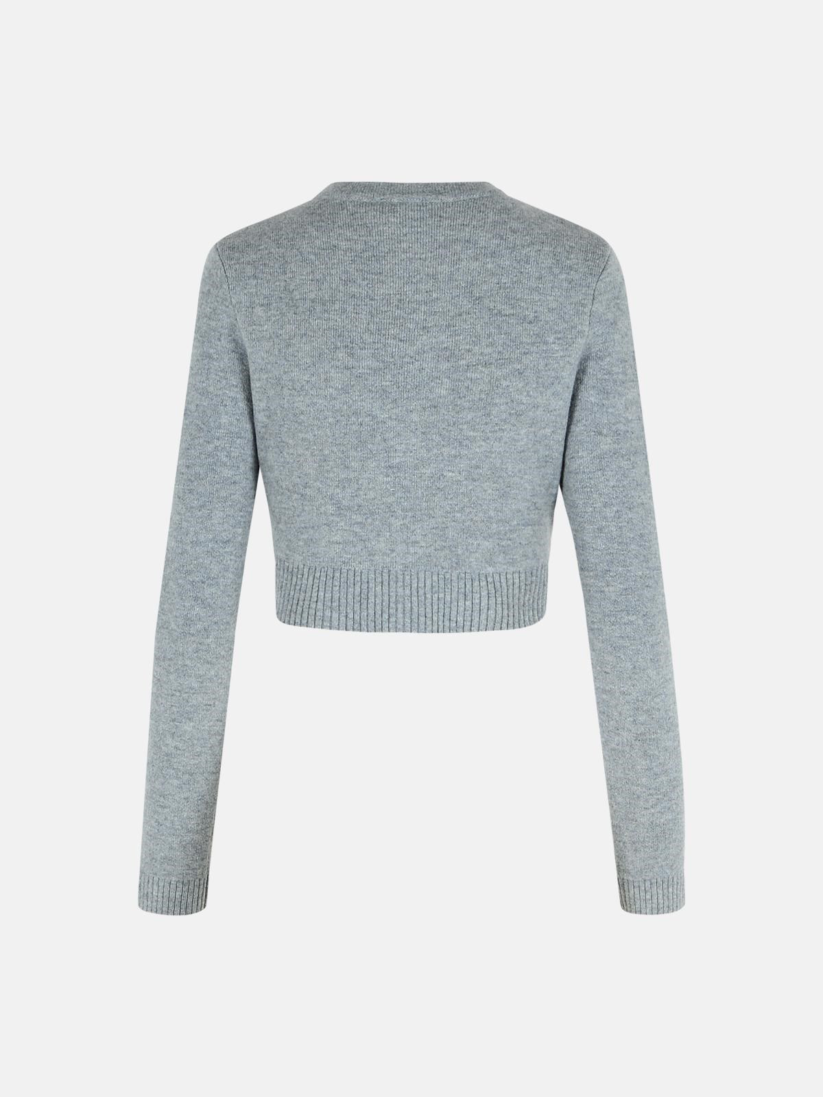 GREY WOOL CARDIGAN - 3
