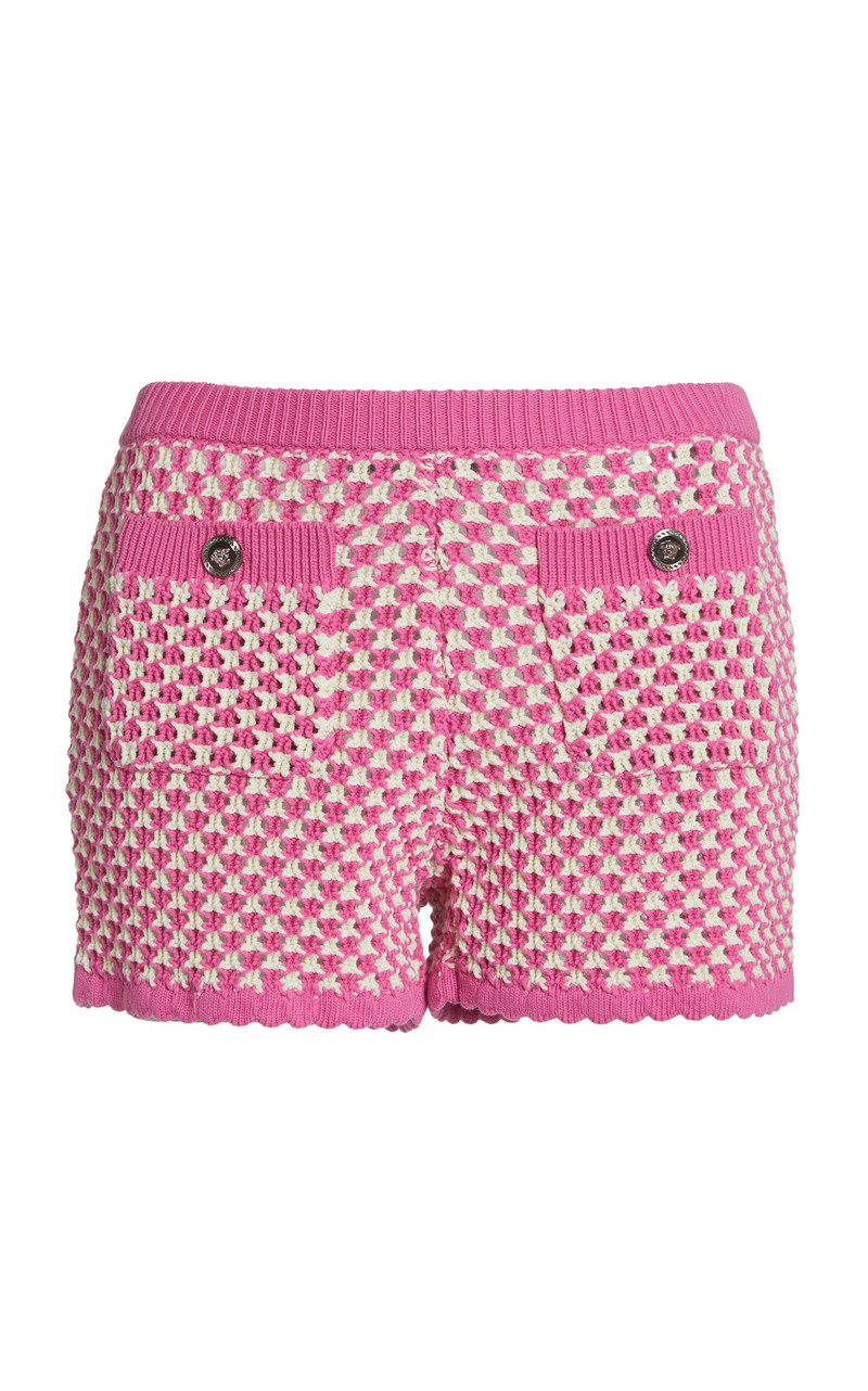 Crocheted Compact Cotton Shorts pink - 1