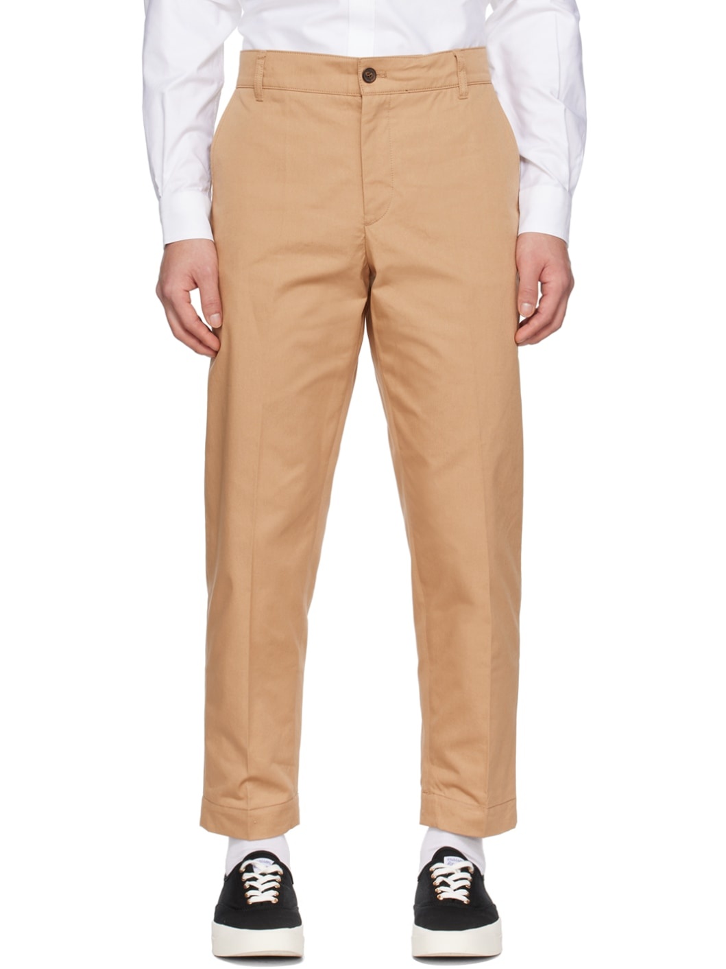 Tan Tapered Trousers - 1