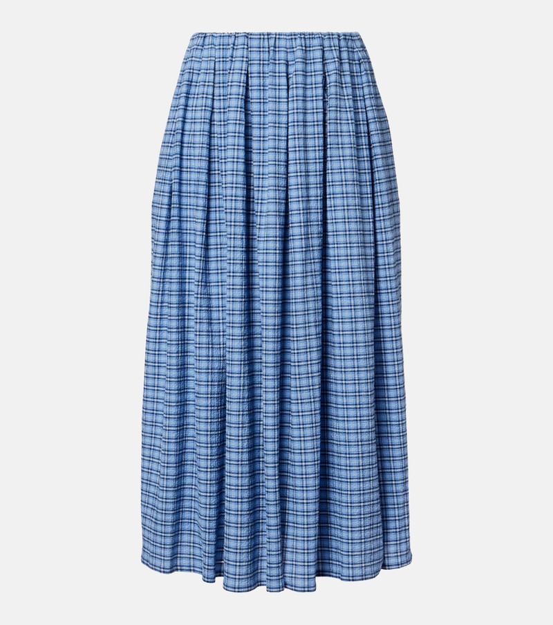 Agora checked cotton midi skirt 1