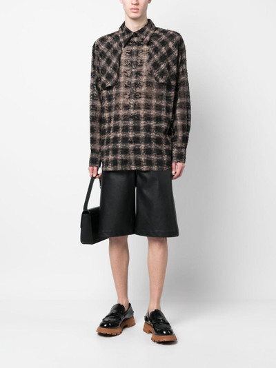 Andersson Bell distressed-finish checked shirt outlook