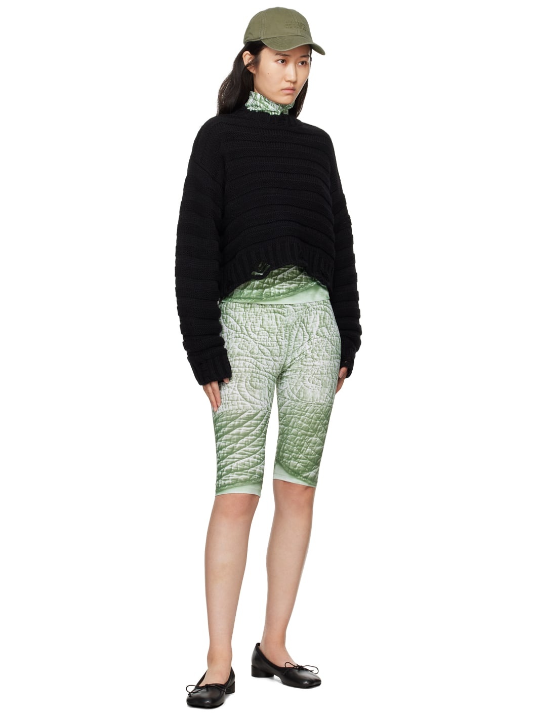 Green Trompe L'œil Turtleneck - 4