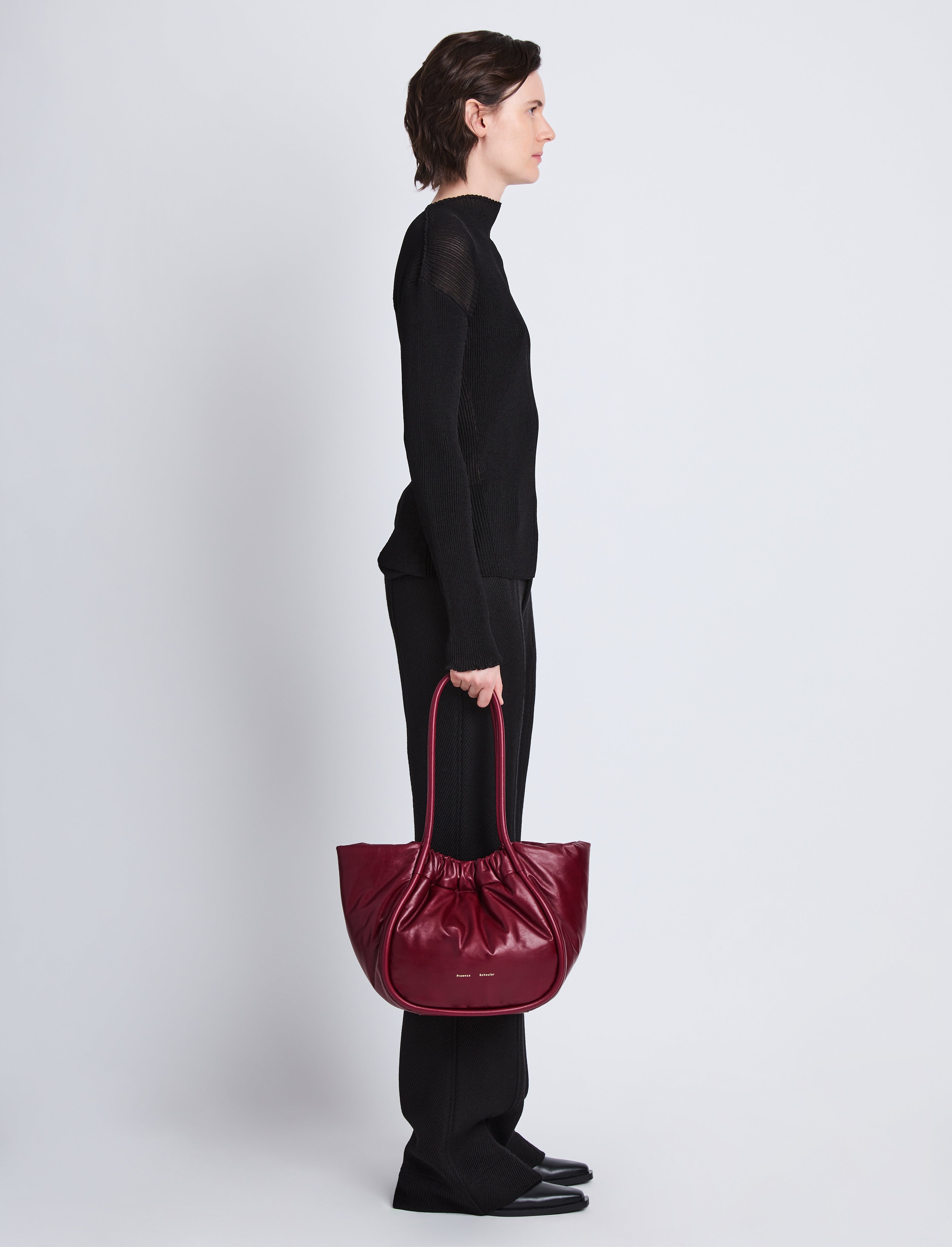 Large Ruched Tote in Puffy Nappa - 2