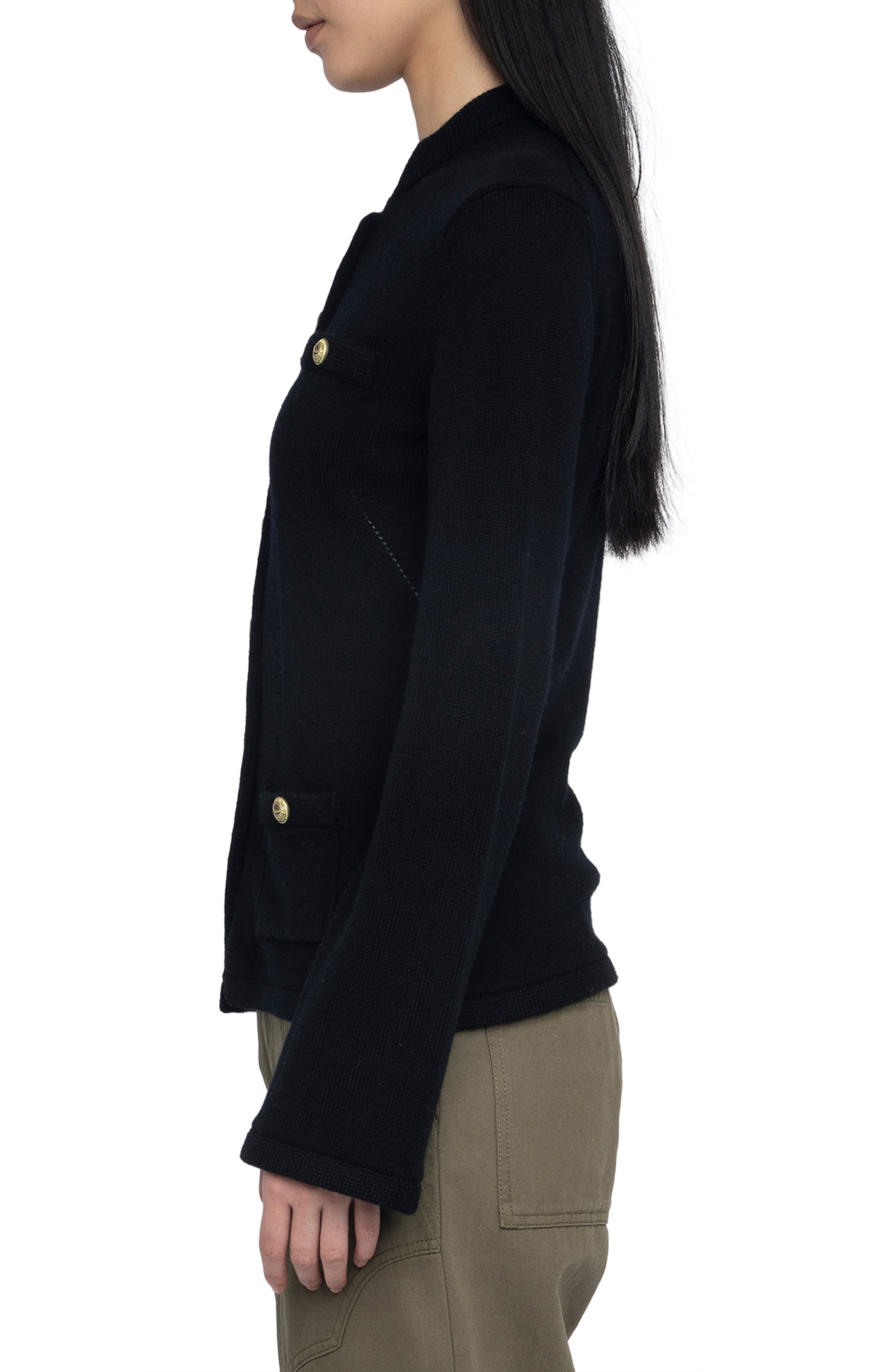 Zadig & Voltaire Lucy Wool & Cashmere Cardigan in Black at Nordstrom - 3