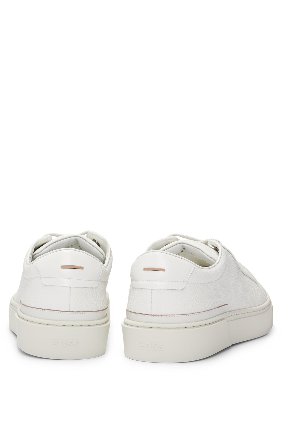 GARY GRAINED-LEATHER TRAINERS WITH LOGO LACE LOOP - 5