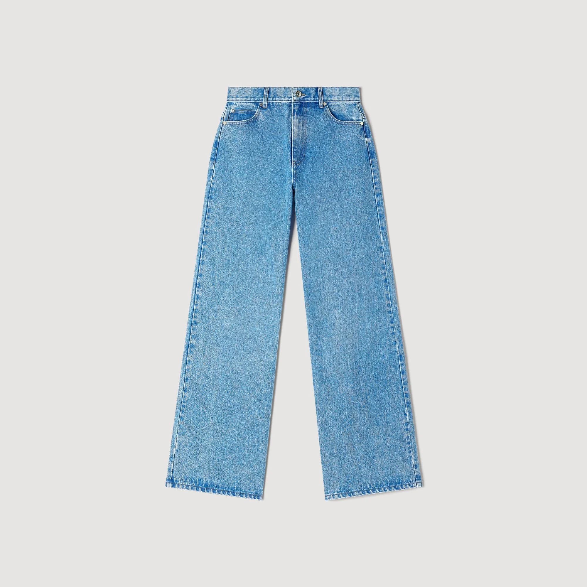 FADED WIDE STRAIGHT-LEG JEANS - 1