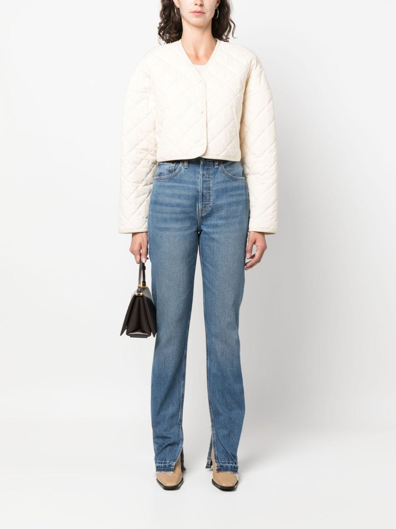 RE/DONE ankle-slit high-waisted jeans outlook