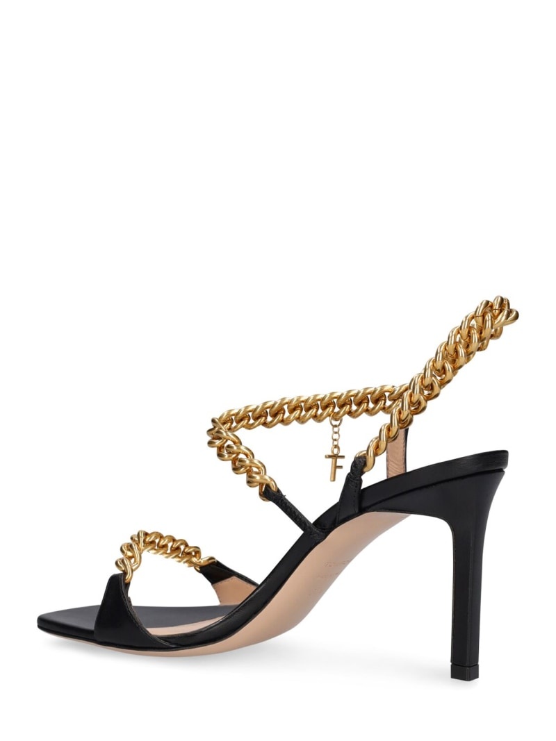 85mm Zenith leather & chain sandals - 3