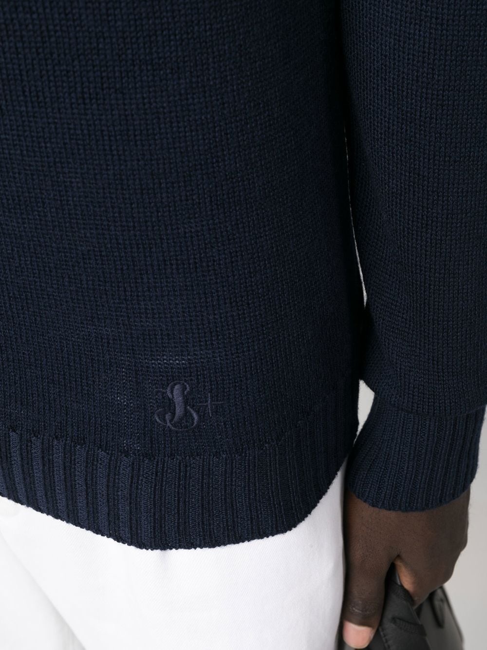 embroidered-logo crew neck jumper - 5