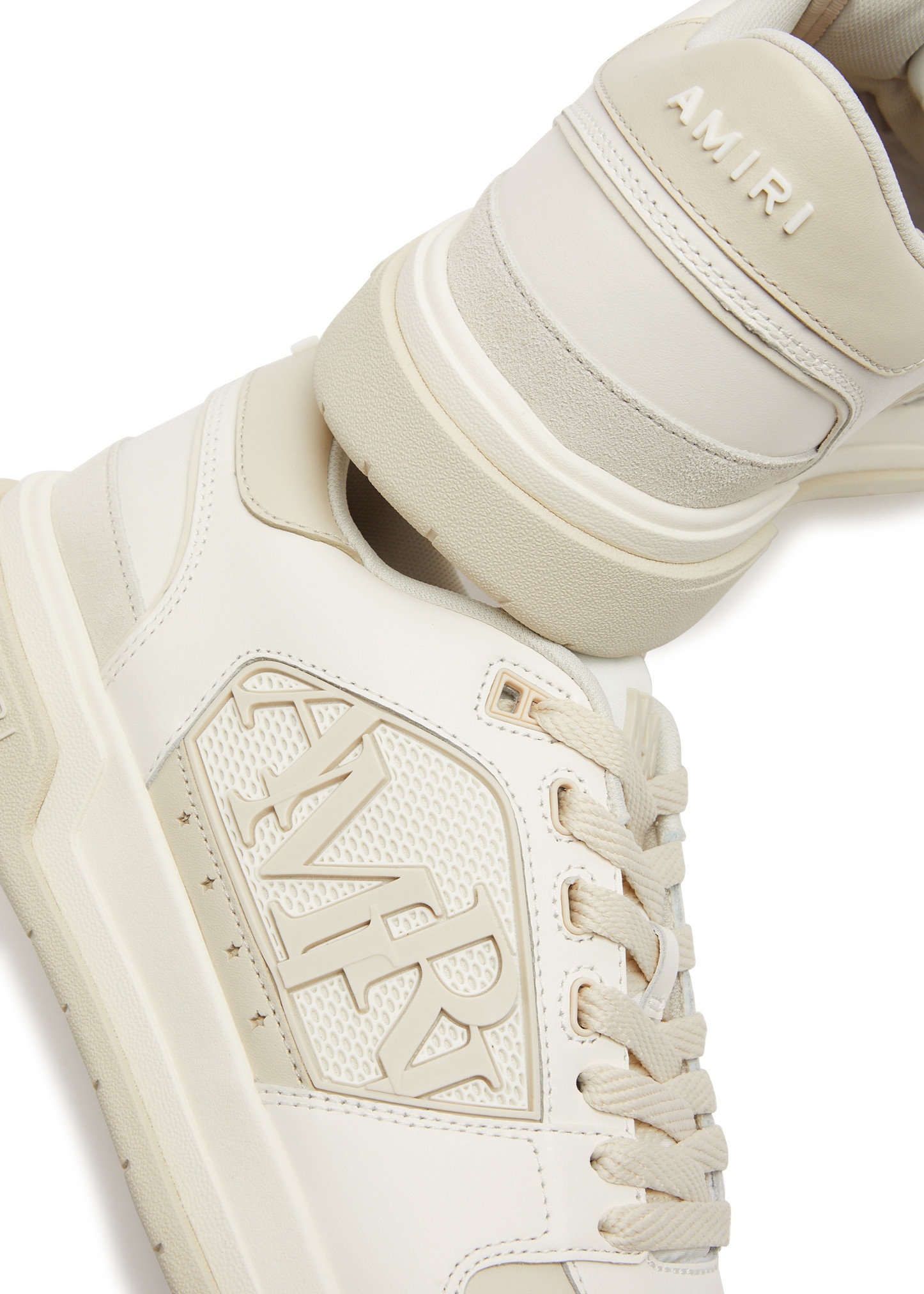 Classic panelled leather sneakers - 4