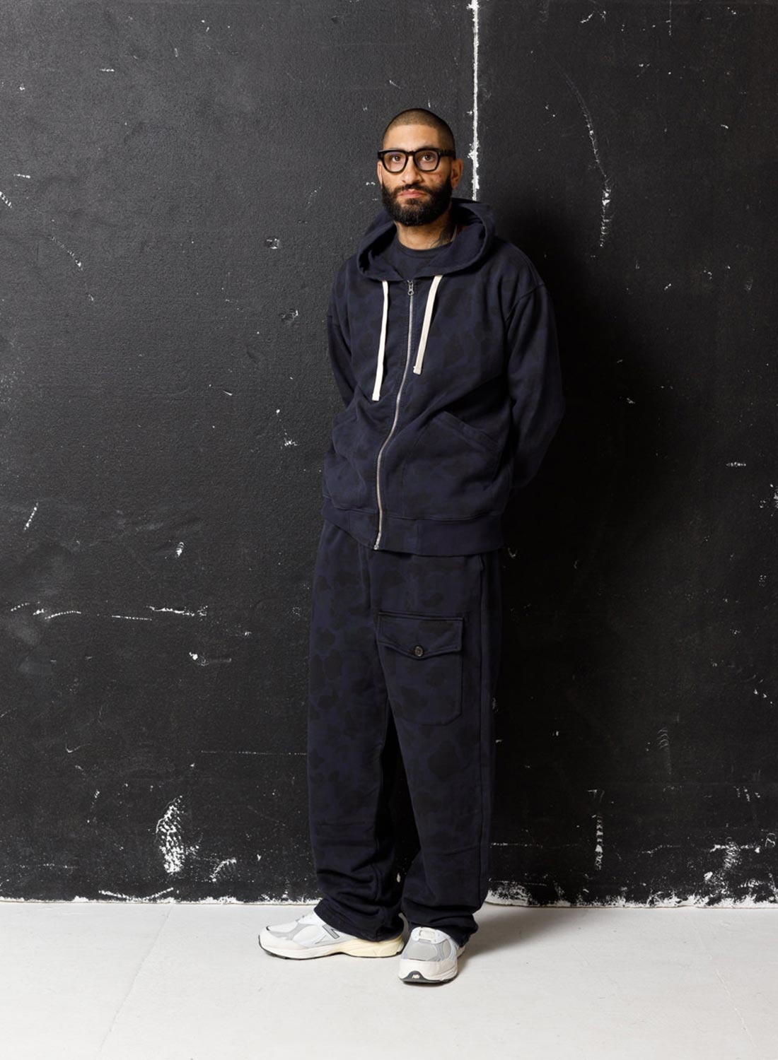 Embroidered Arrow Zip Hoodie in Overdyed Camo - 2