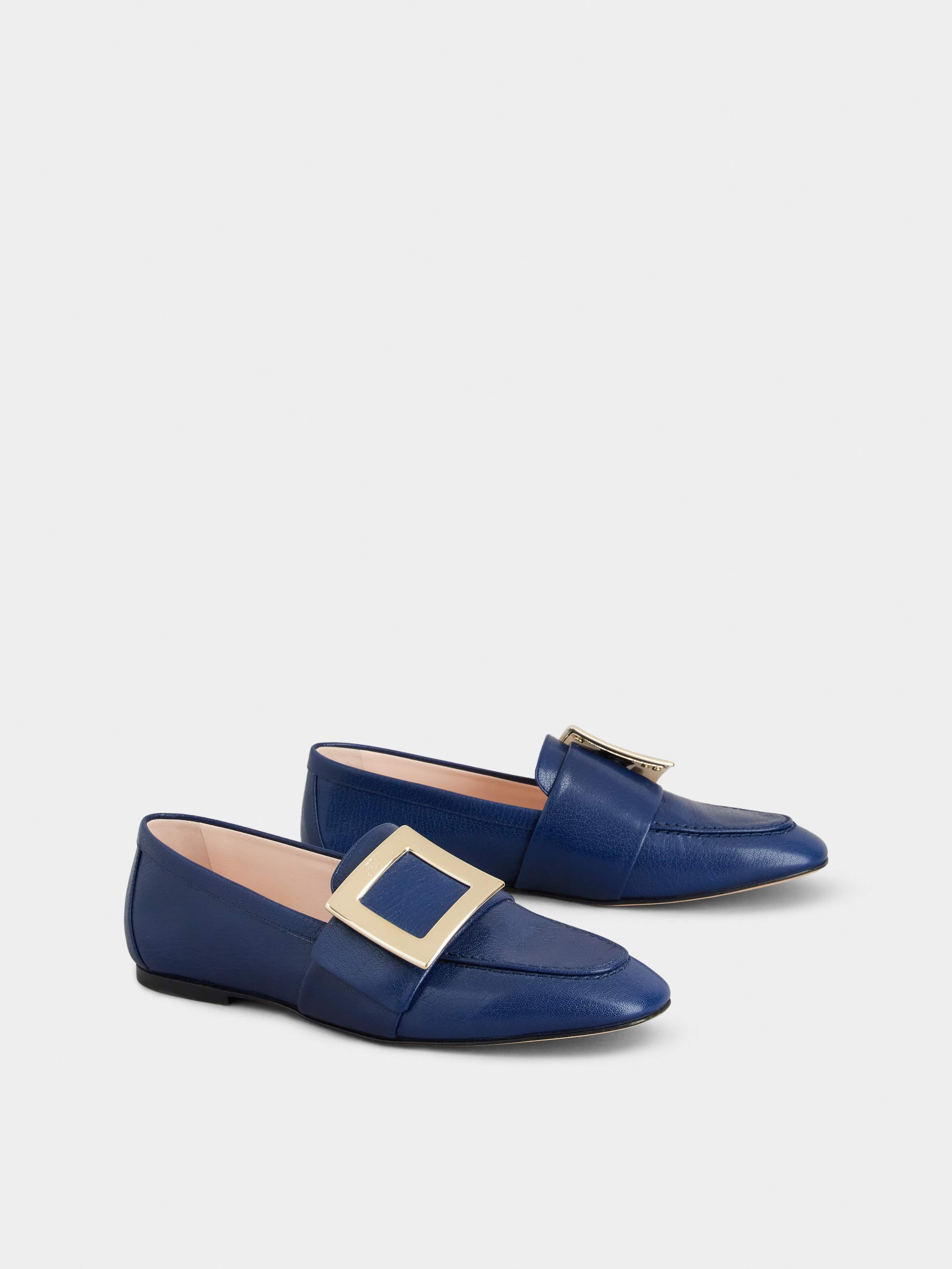 Soft Metal Buckle Loafers in Leather - 2