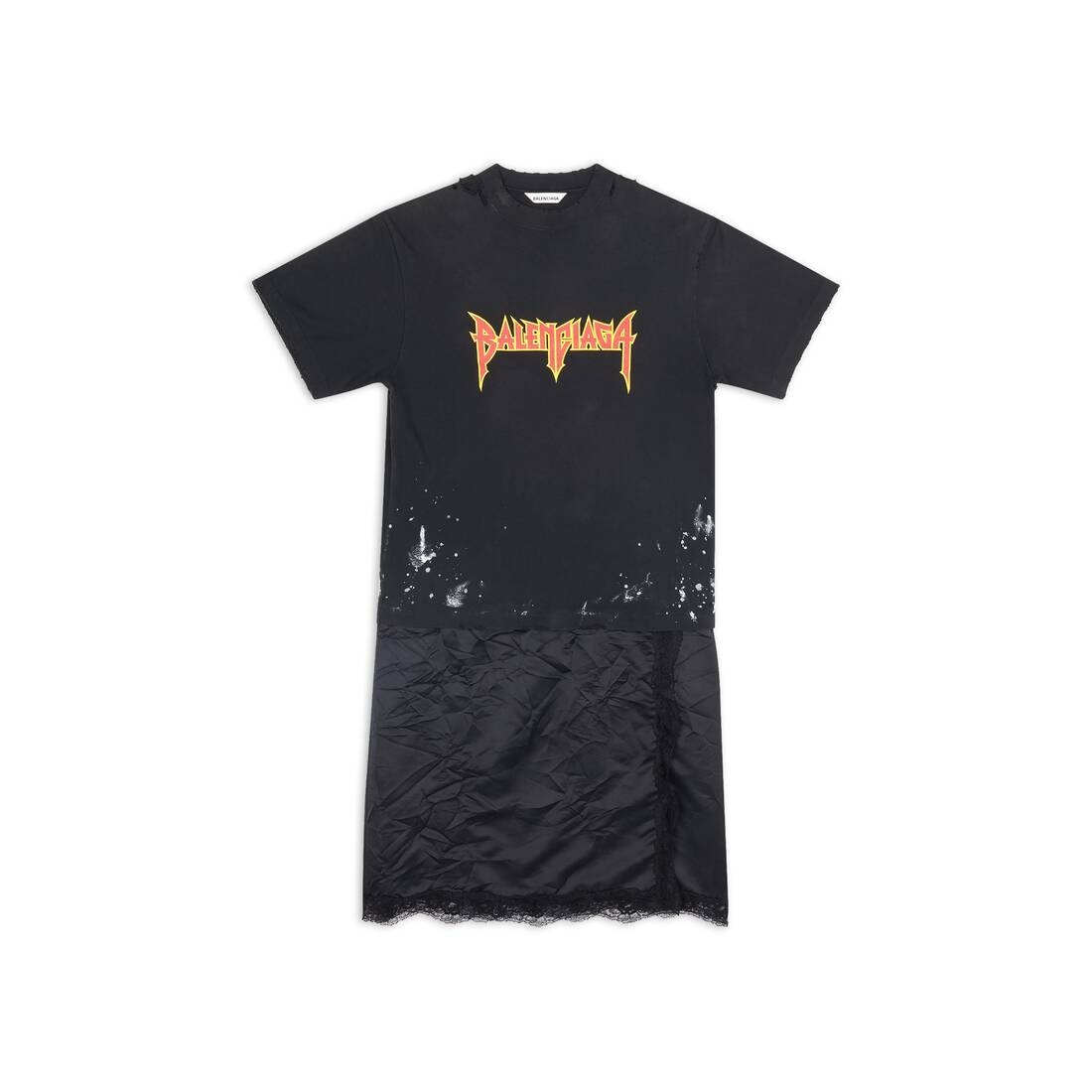 BALENCIAGA Women s Metal T shirt Slip Dress in Black REVERSIBLE