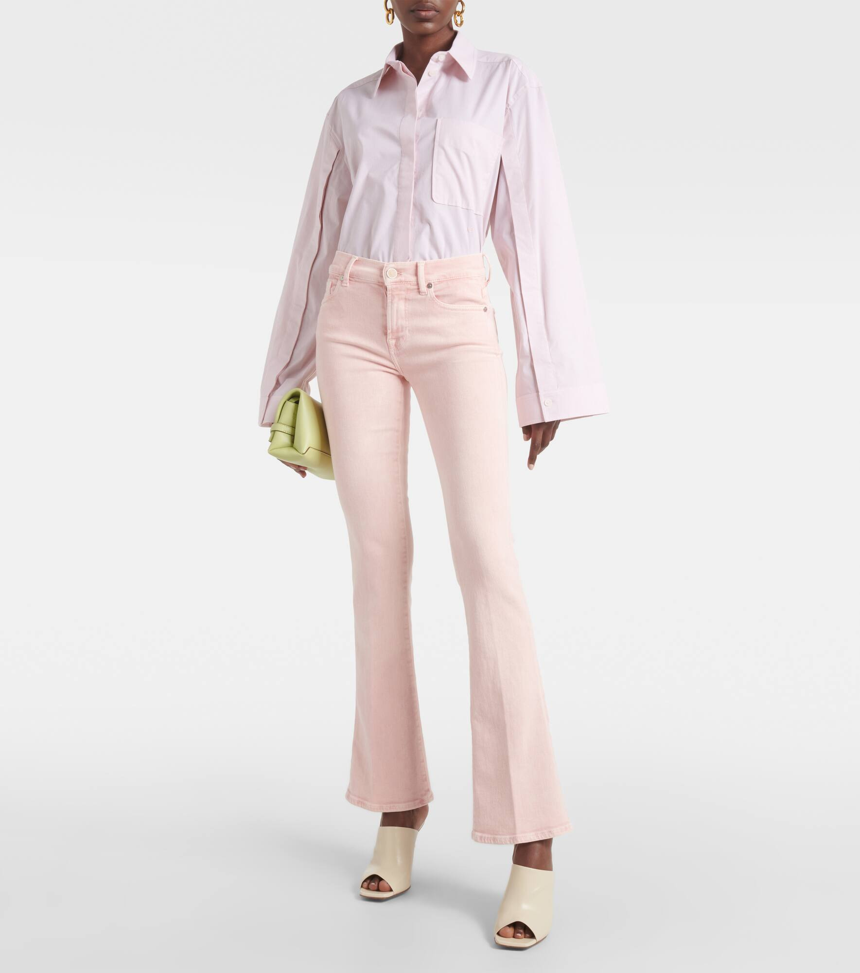 Cropped cotton-blend shirt - 2