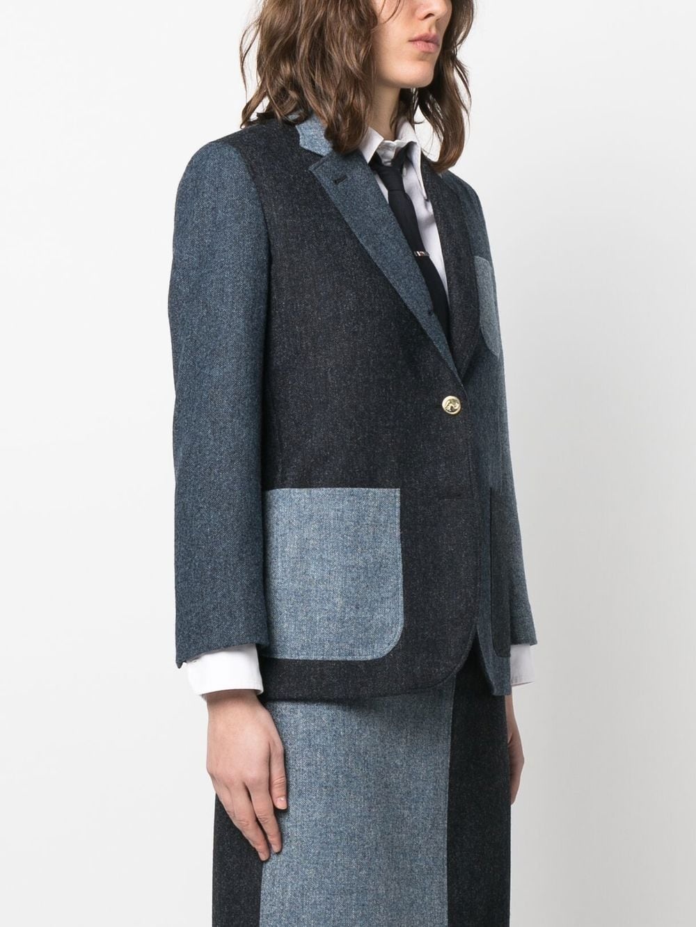 patchwork Donegal tweed blazer - 3