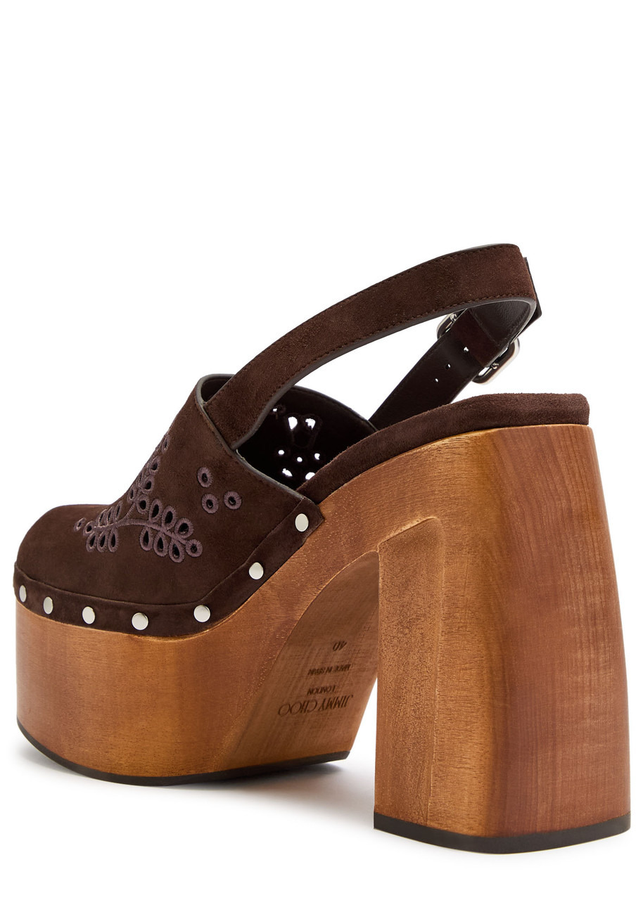 Jimmy Choo Alida 135 Embroidered Slingback Clogs - 2