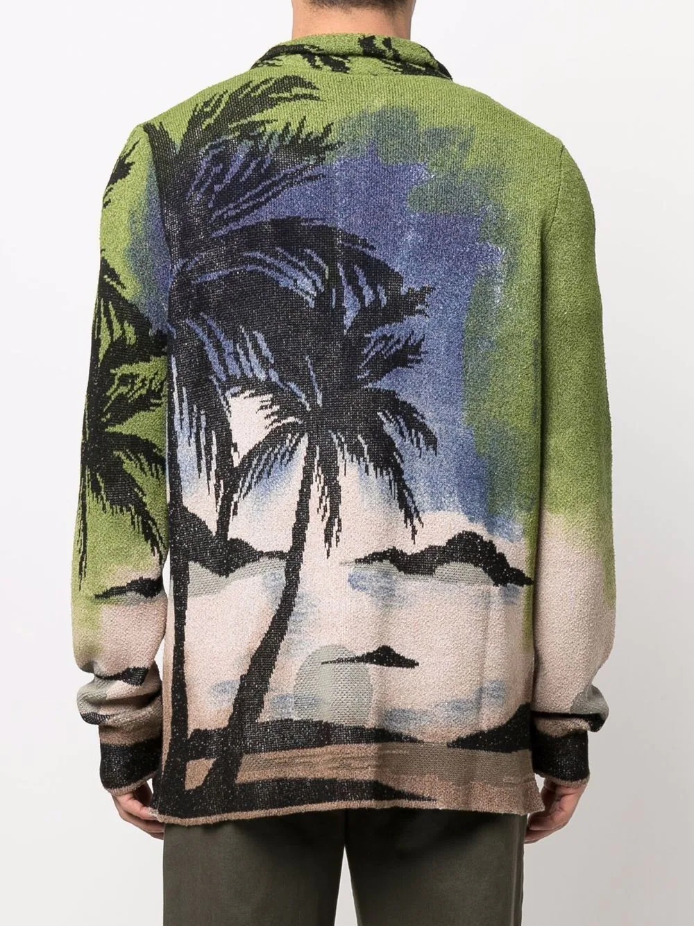 palm tree-print cardigan - 4