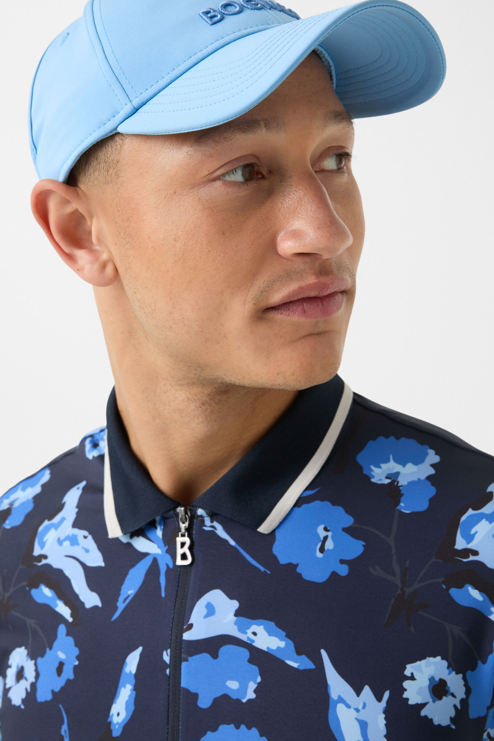 Valentin functional short-sleeved top in Navy blue/light blue - 4