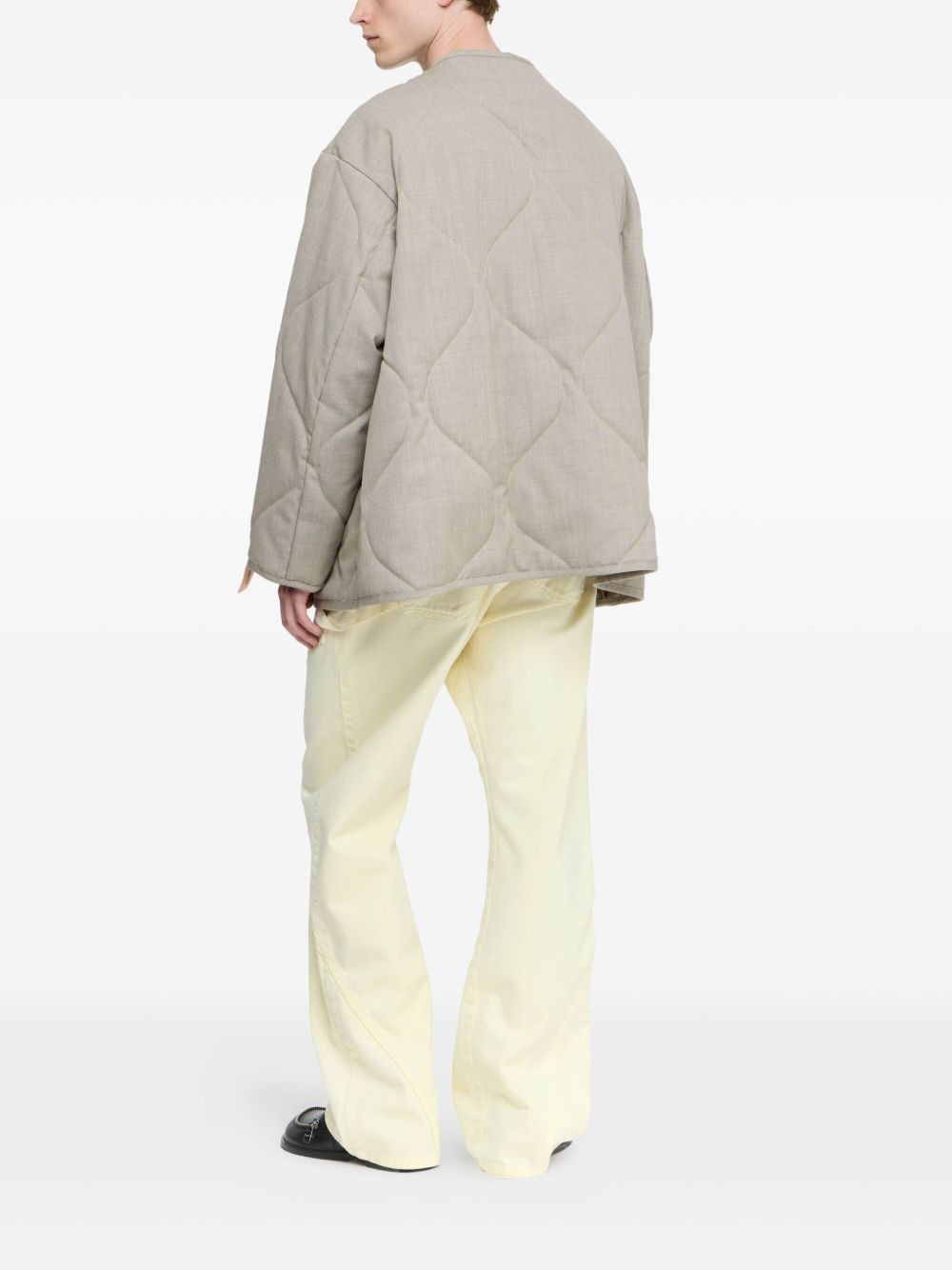 quilted button coat - 2