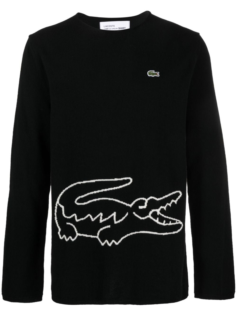 x Lacoste intarsia-knit logo jumper - 1