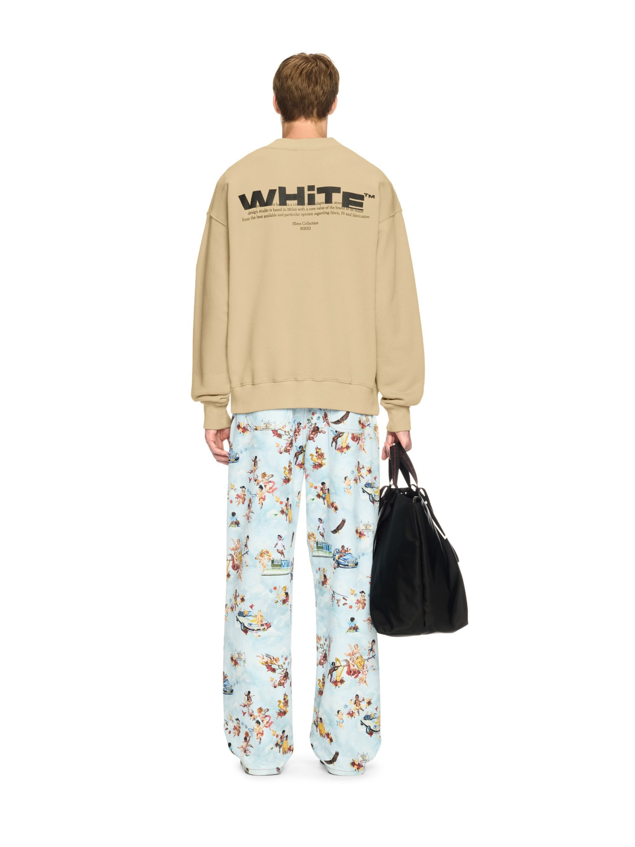 Beige Off Split Sweatshirt - 5