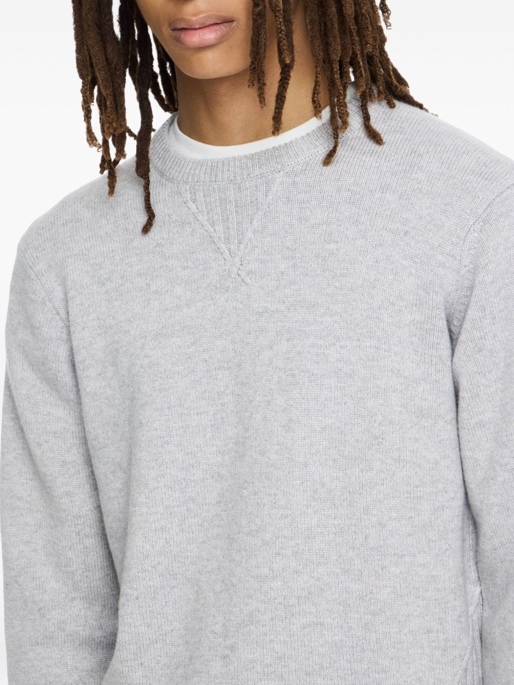 ribbed-trim crew-neck sweater - 4