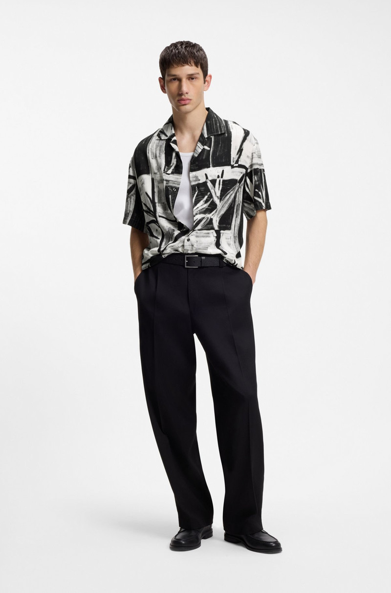 HUGO OVERSIZED-FIT PRINTED SHIRT WITH CAMP COLLAR outlook