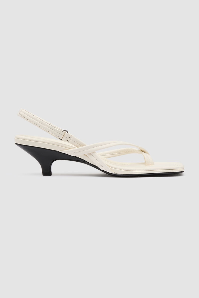 Cross Detail Heel - Off White - 1