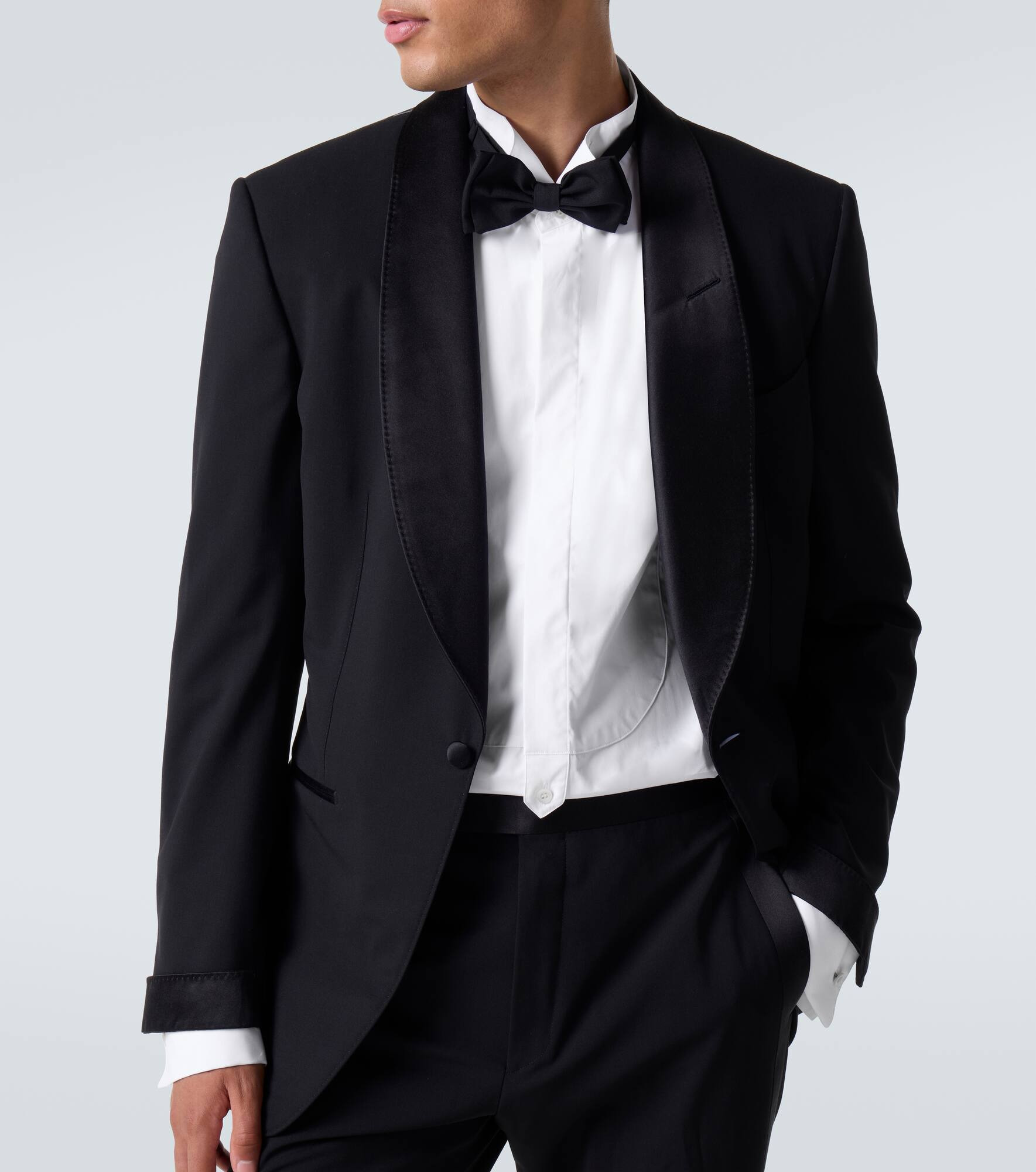 Oversized cotton poplin tuxedo shirt - 5