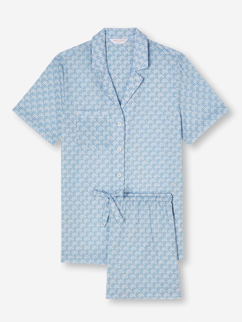 Women's Short Pyjamas Ledbury 72 Cotton Batiste Blue - 1