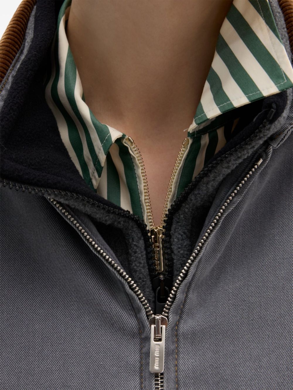 velvet-trim bomber jacket - 5