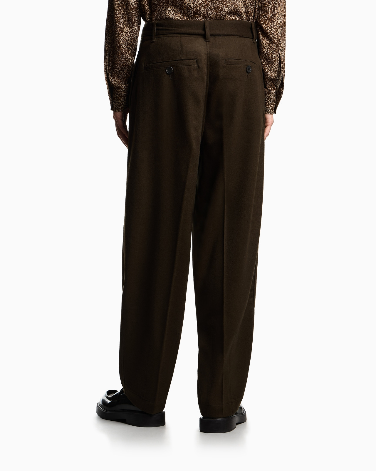 VIRGIN WOOL TROUSERS WITH BELT - 3