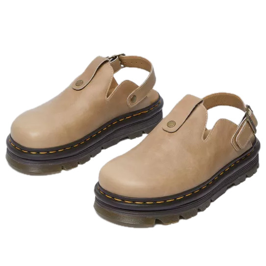 Dr. Martens Zebzag Leather Casual Slingback Platform Mules 'Porcelain Tan' 40684960 - 2