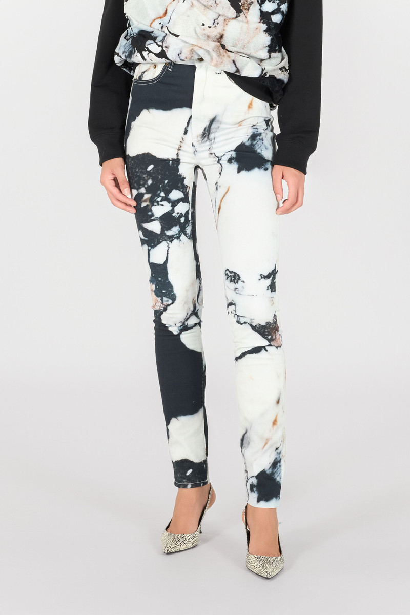 Skinny trousers with Marble print 3