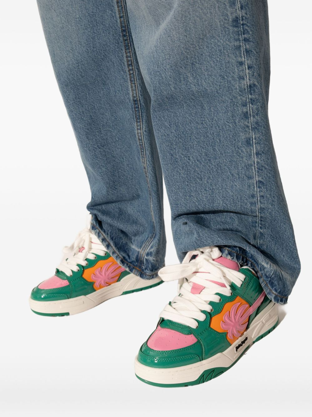 palm trree lace-up sneakers - 5