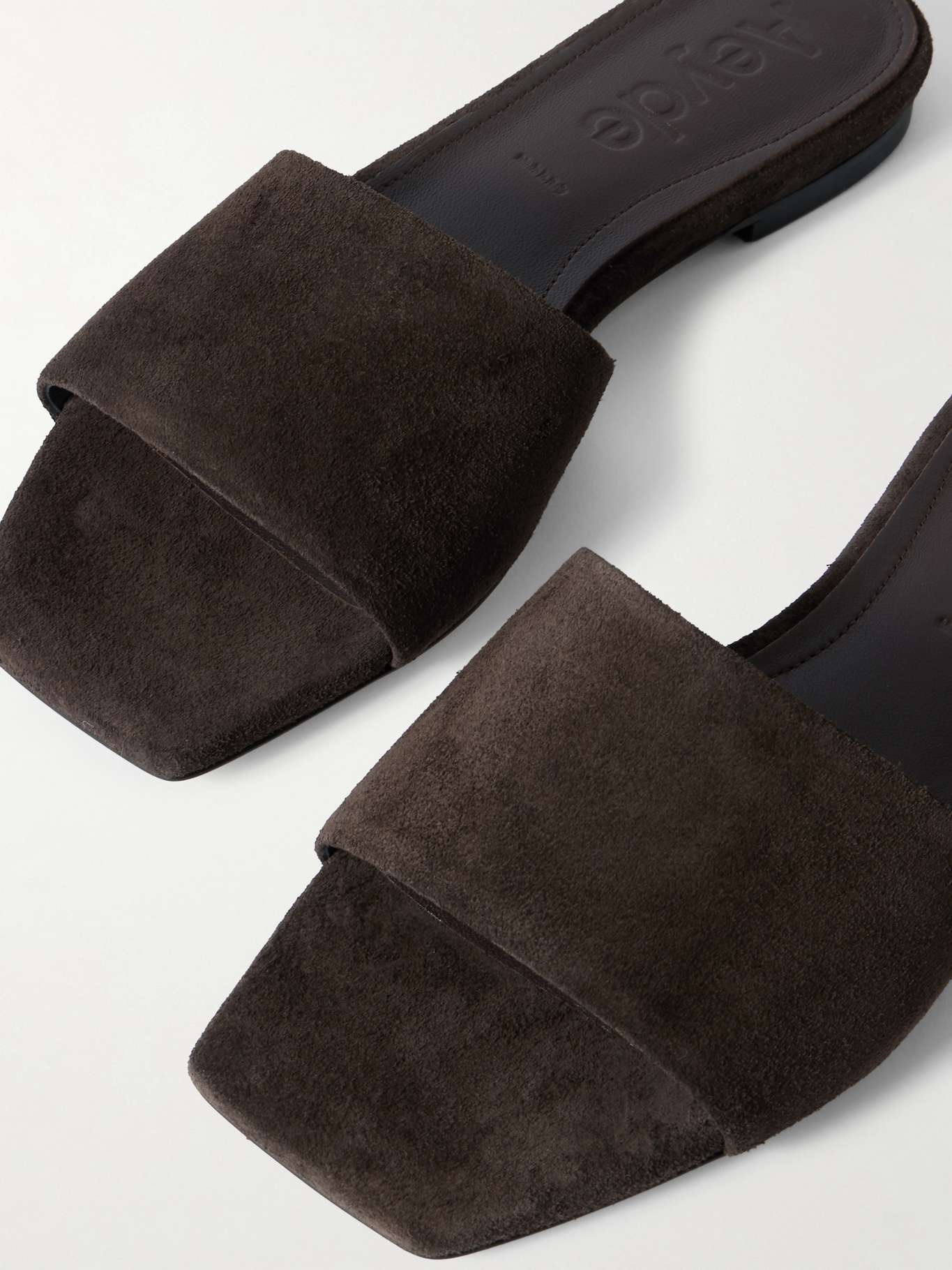 Anna suede slides Chocolate - 4