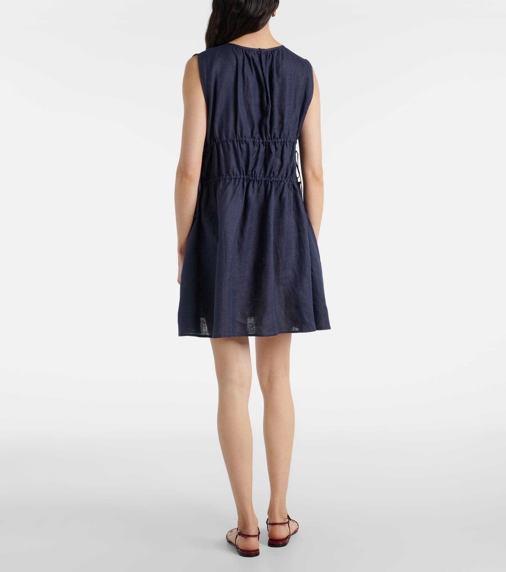 Como gathered linen minidress - 3