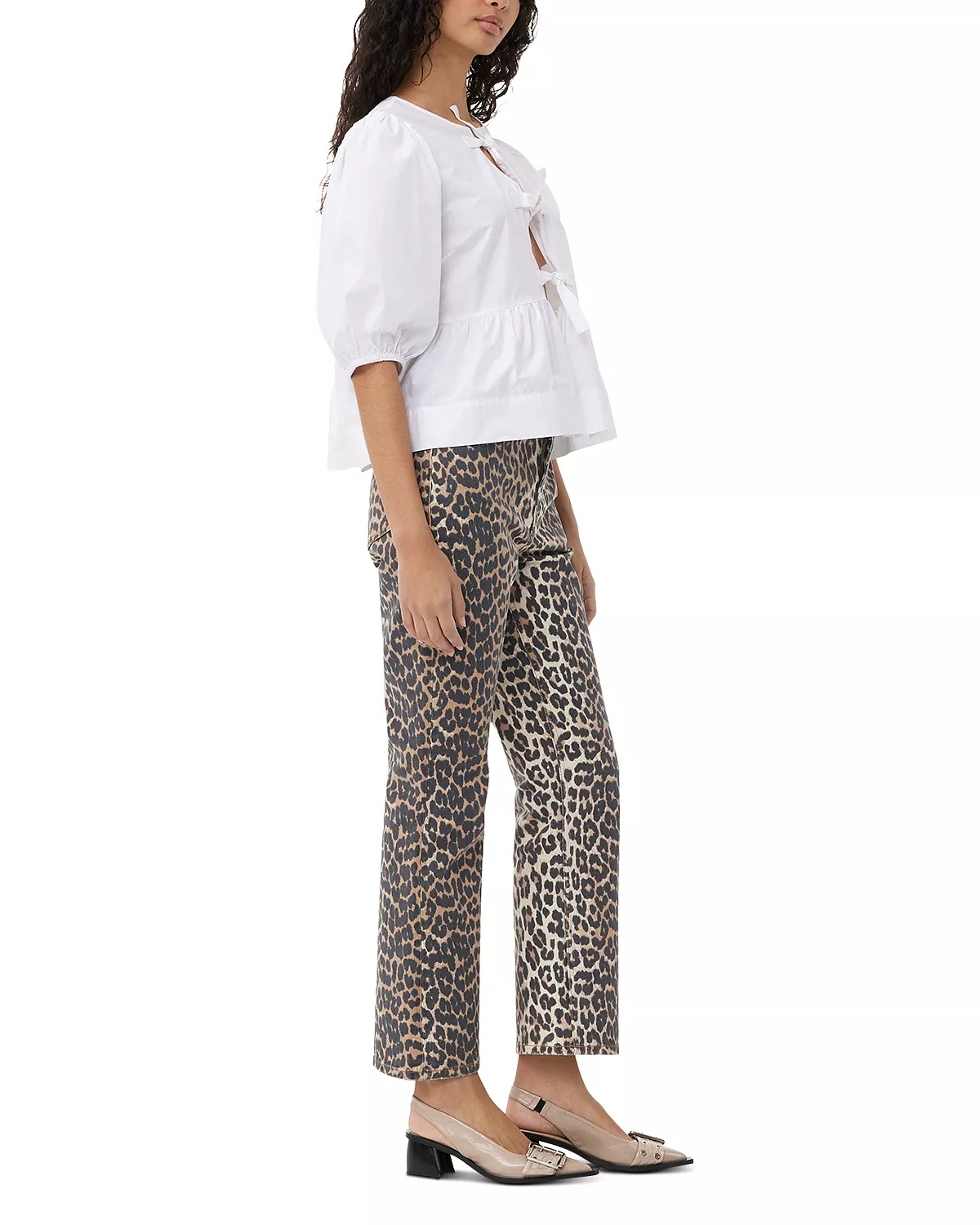 Betzy Cropped Jeans in Leopard - 2