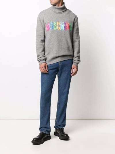 Moschino logo-lettering straight-leg jeans outlook