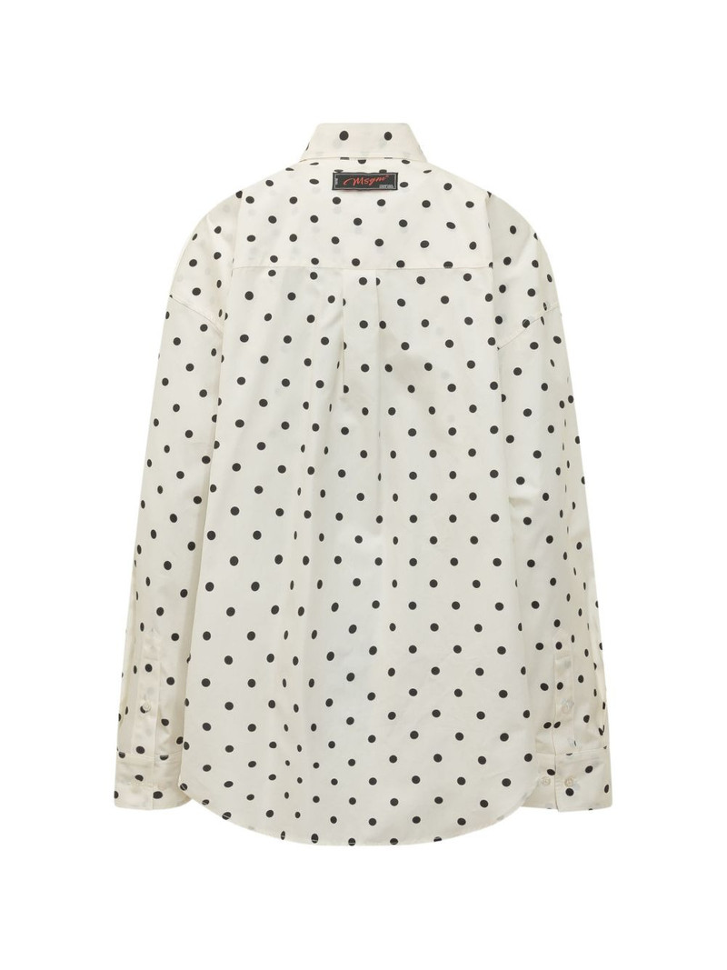 MSGM ruffled polka-dot shirt outlook