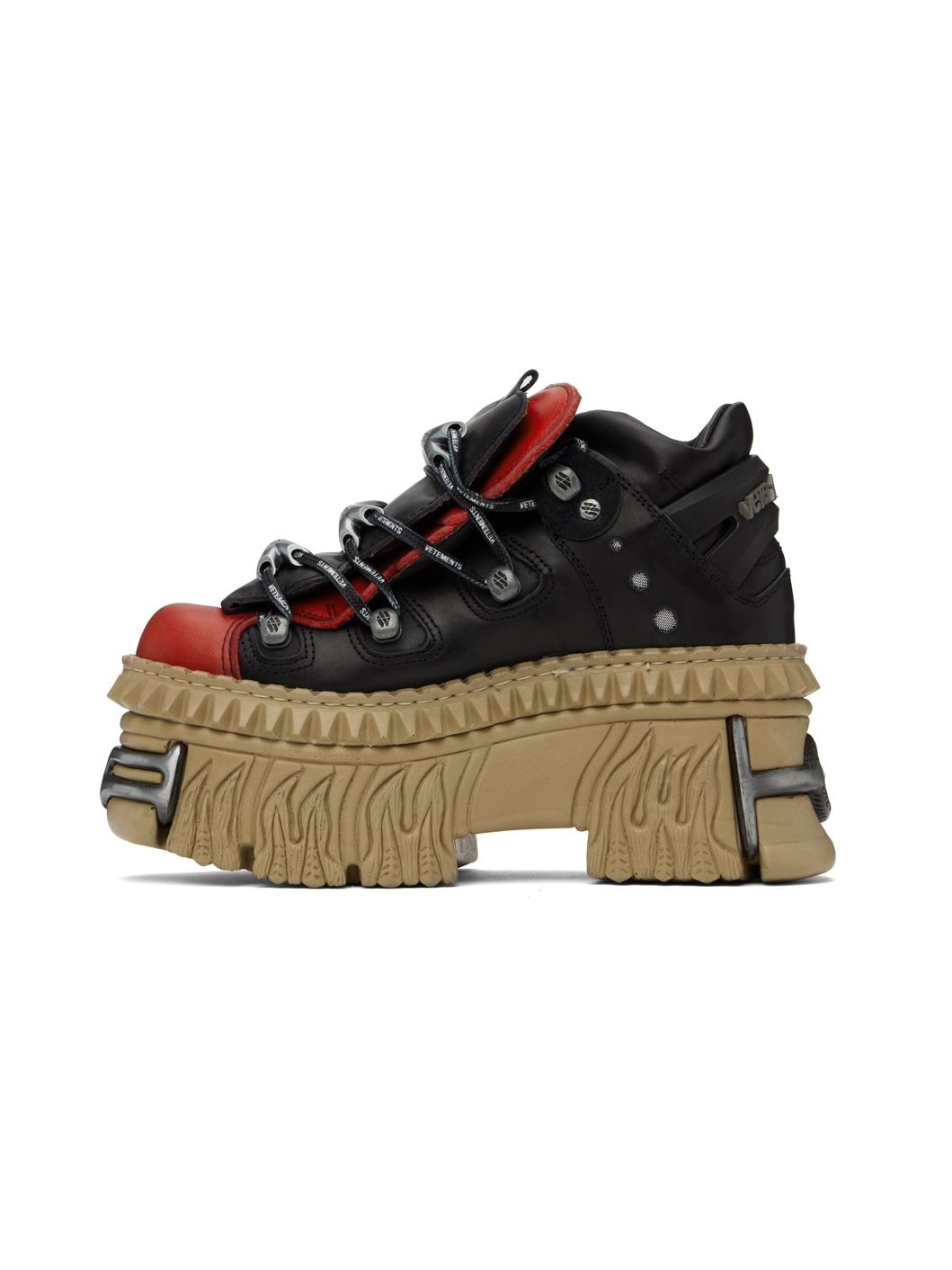 Black & Red New Rock Edition Platform Sneakers - 3