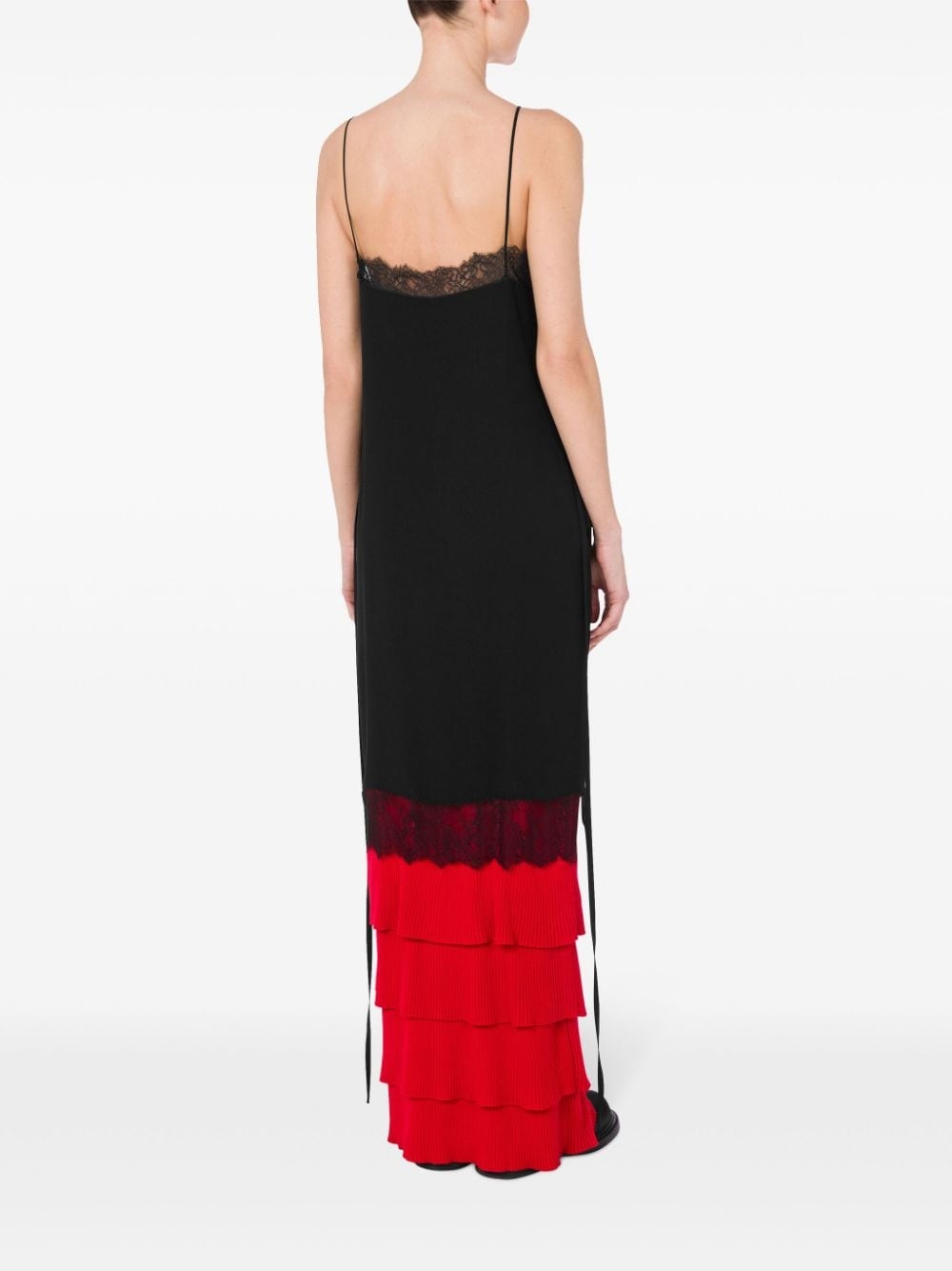 lace-panel knitted dress - 3