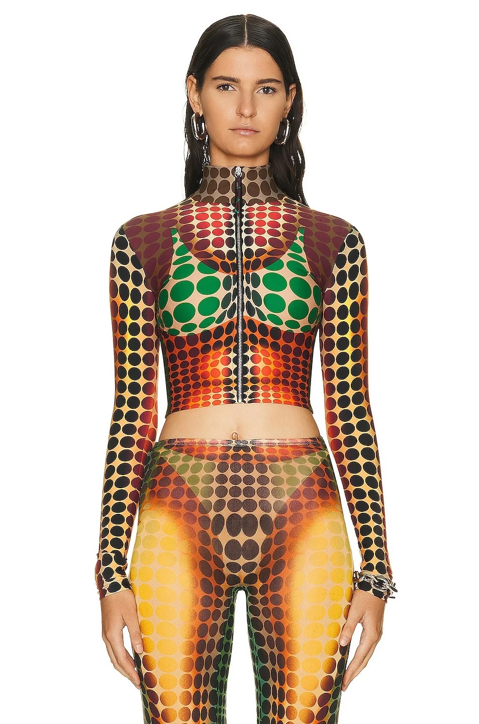 High Neck Long Sleeve Top - 1