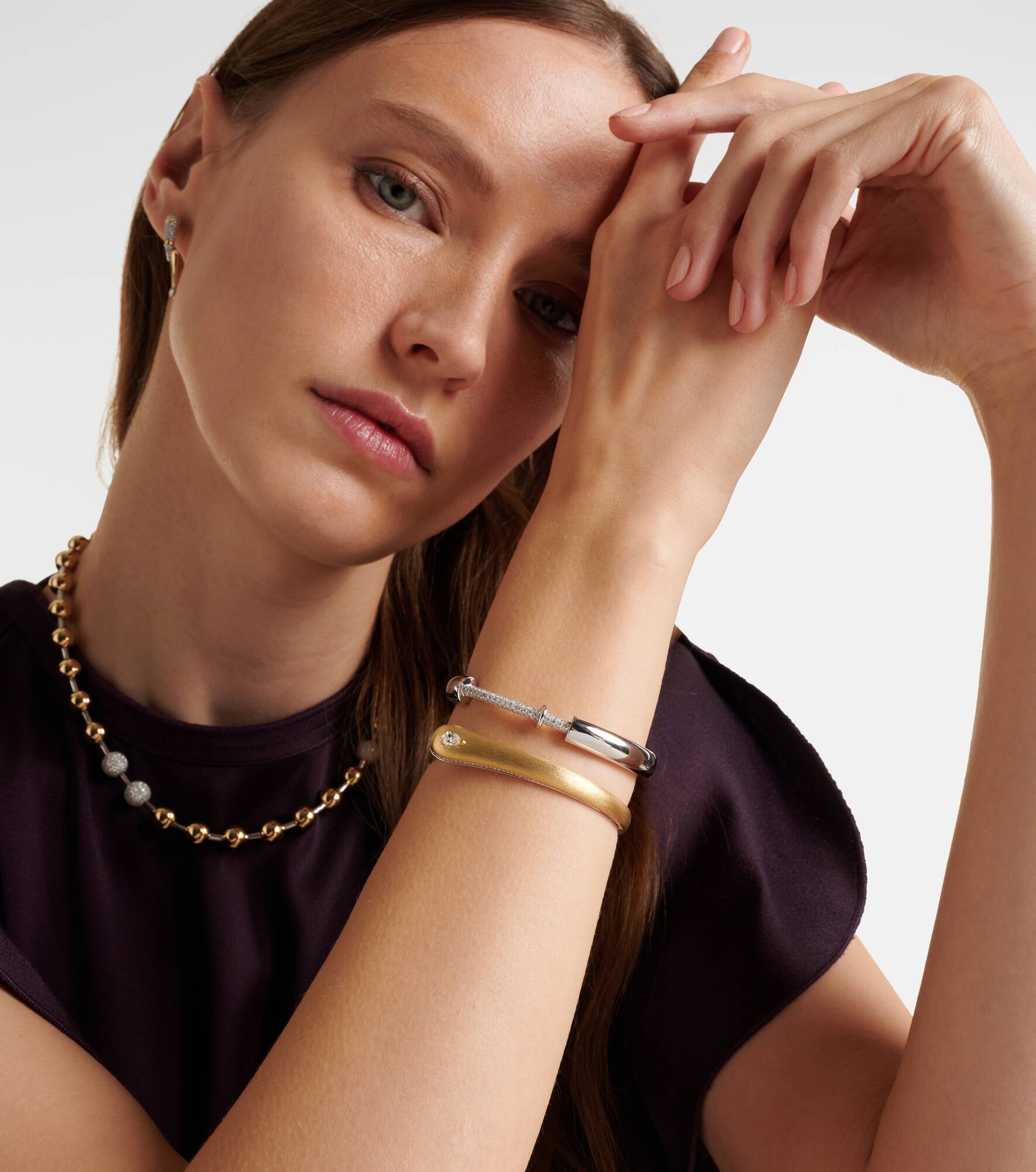 18kt gold bracelet with diamonds - 2