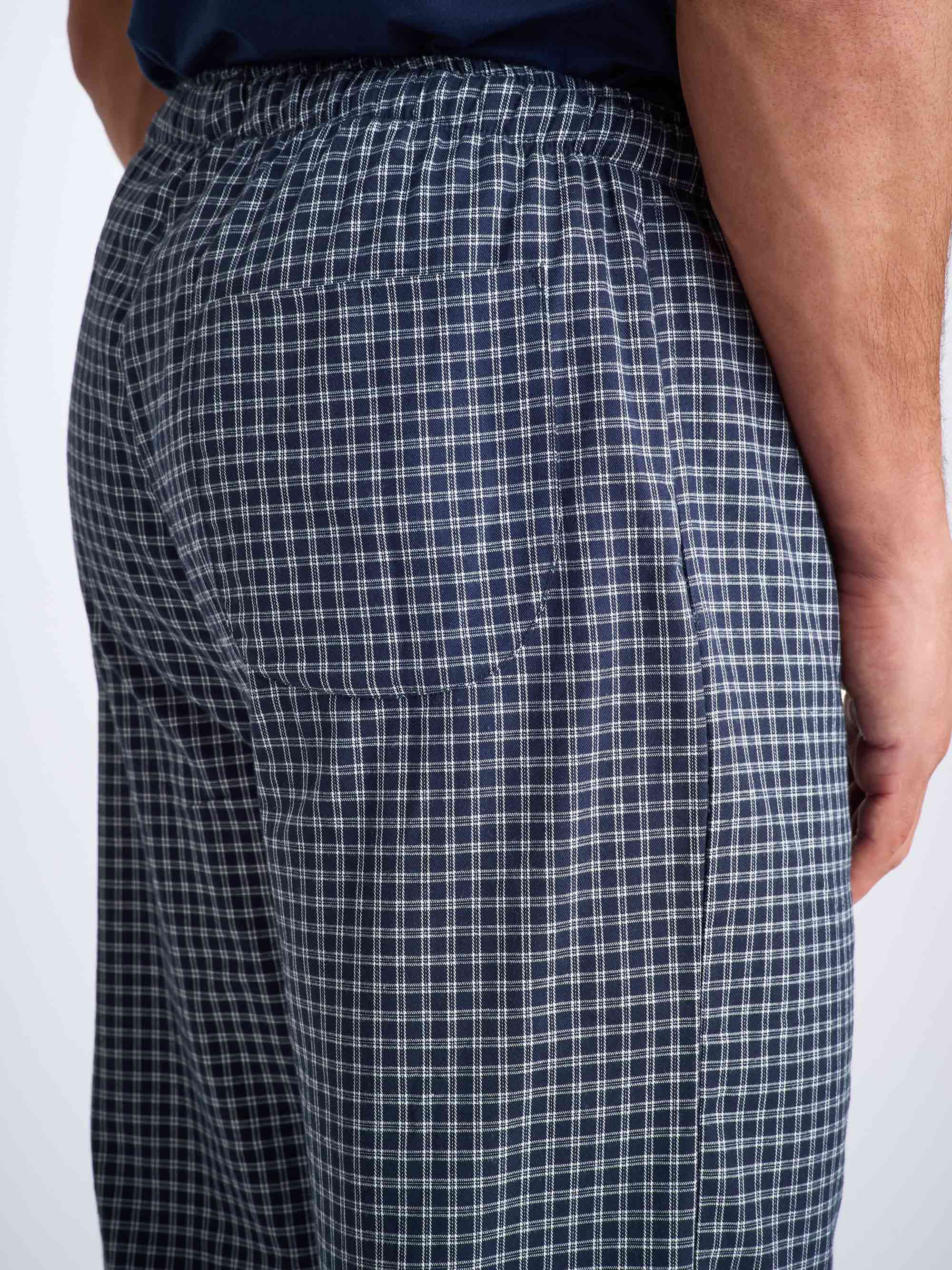Men's Lounge Trousers Braemar 32 Brushed Cotton Navy - 7