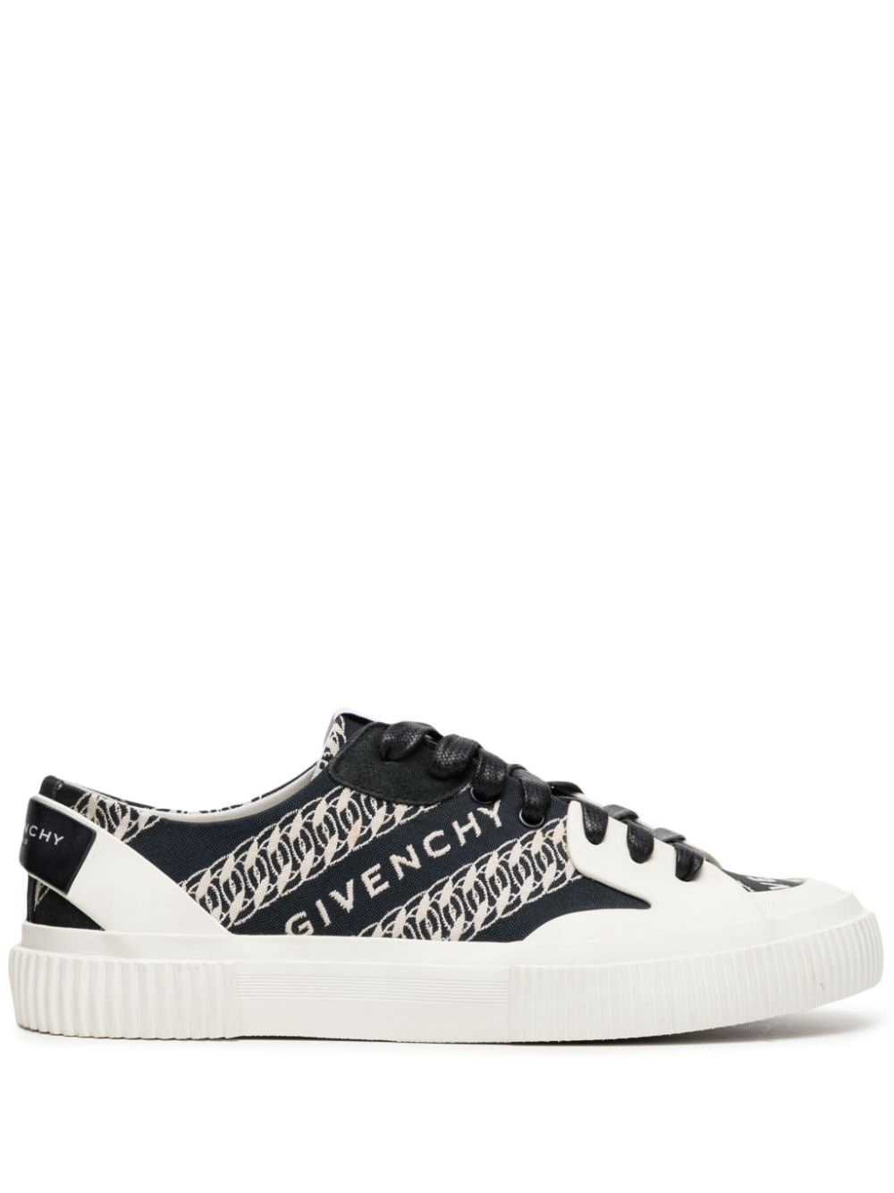 logo-embroidered leather sneakers - 1