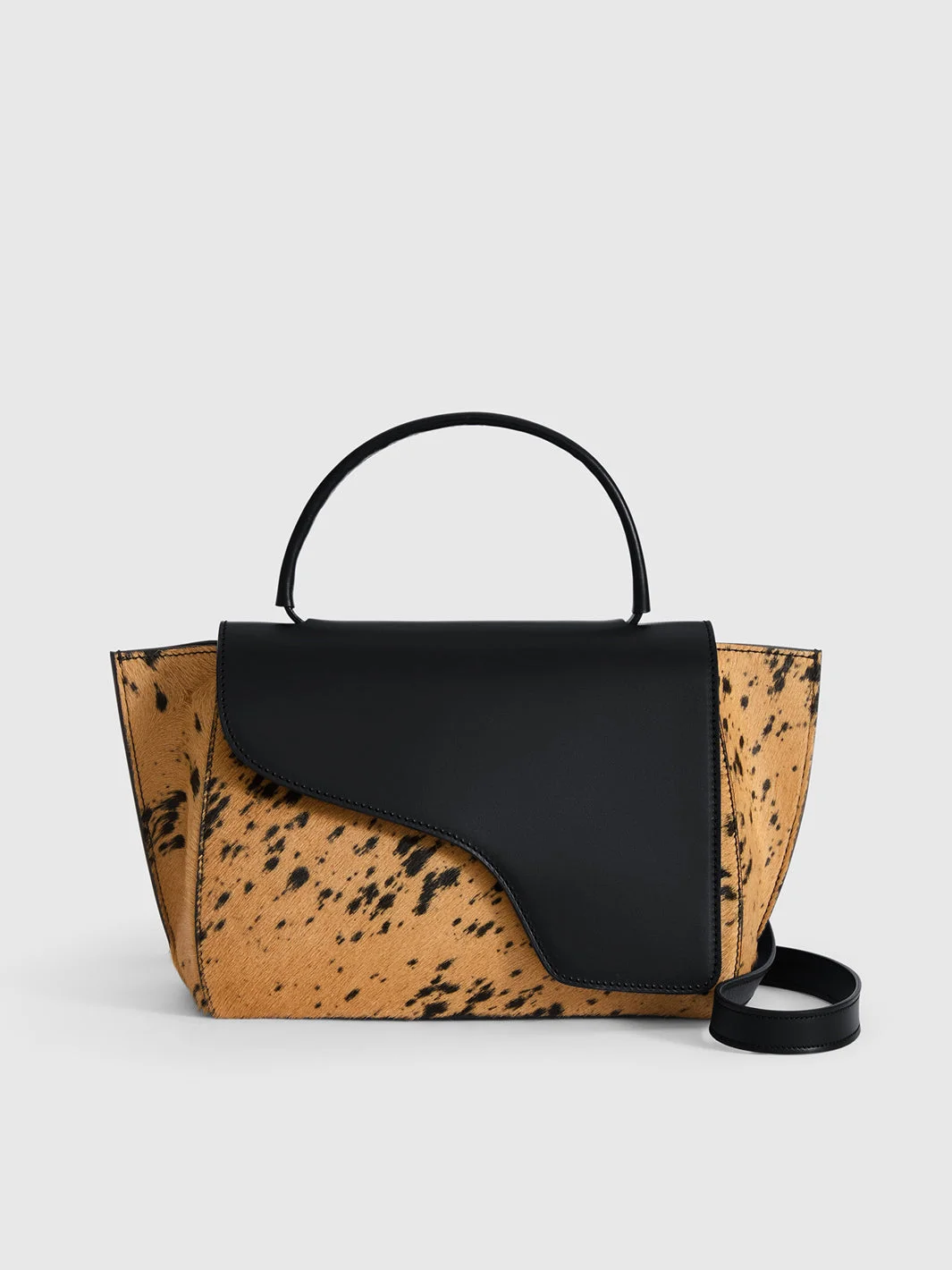 Arezzo Black/Cannella Printed Mini Cow/Leather Handbag - 1
