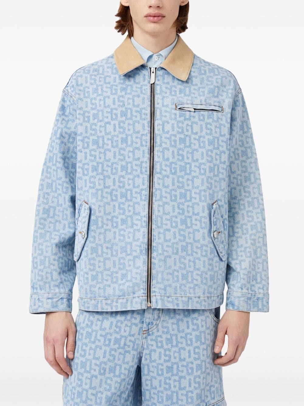 monogram denim Harrington jacket - 3